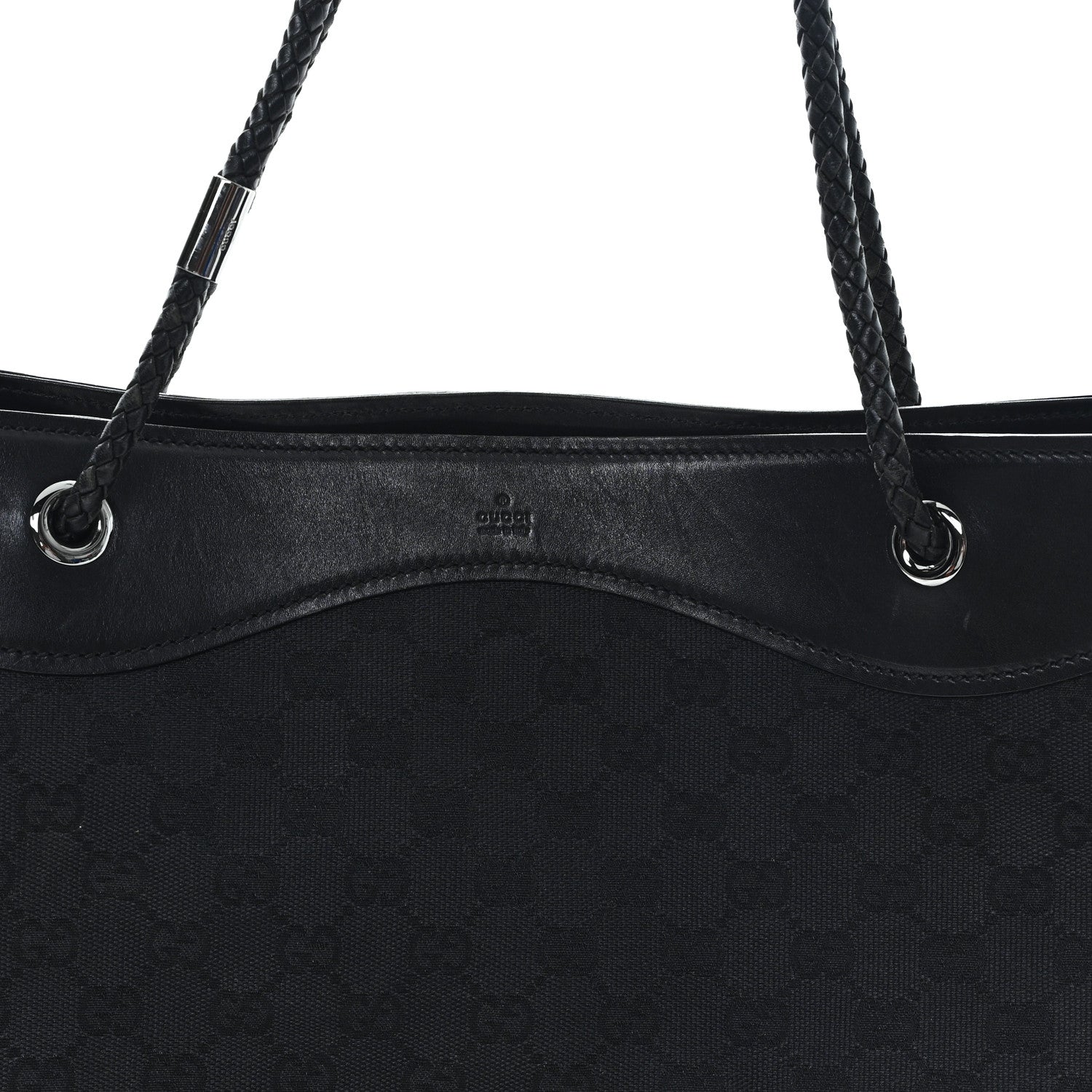 Monogram Braided Tote Black