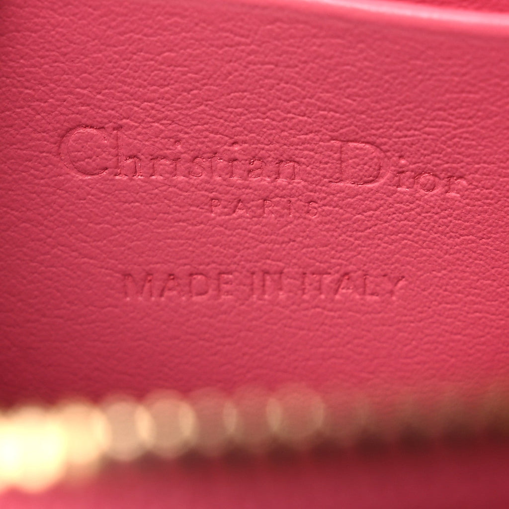 Patent Cannage Lady Dior Phone Holder Pink
