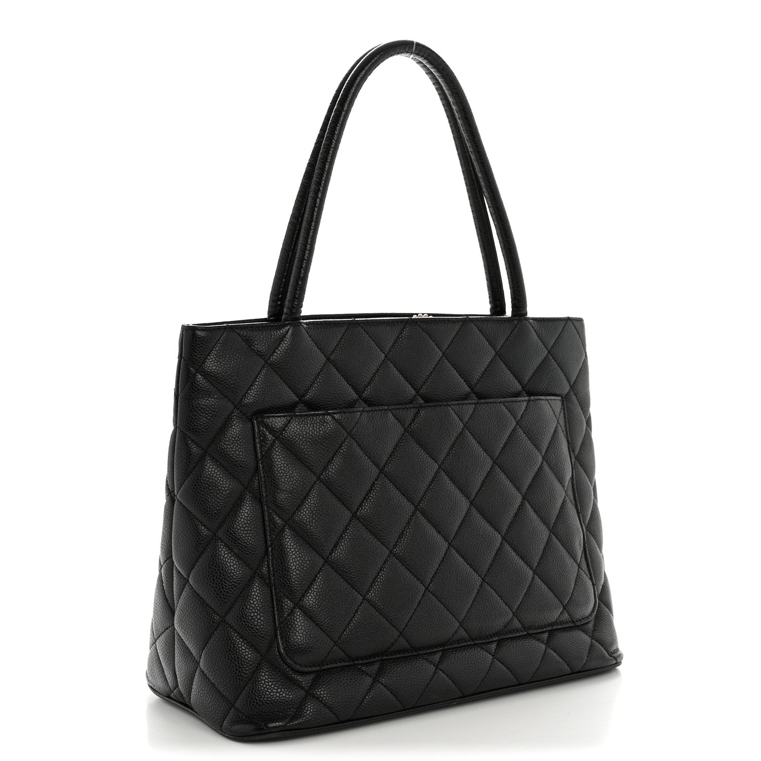 Caviar Quilted Medallion Tote Black