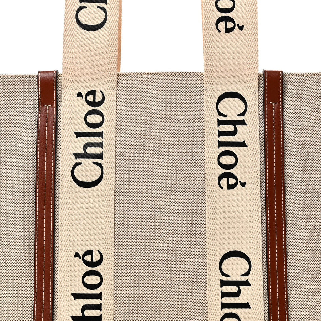 Cotton Calfskin Medium Woody Ribbon Tote White Brown
