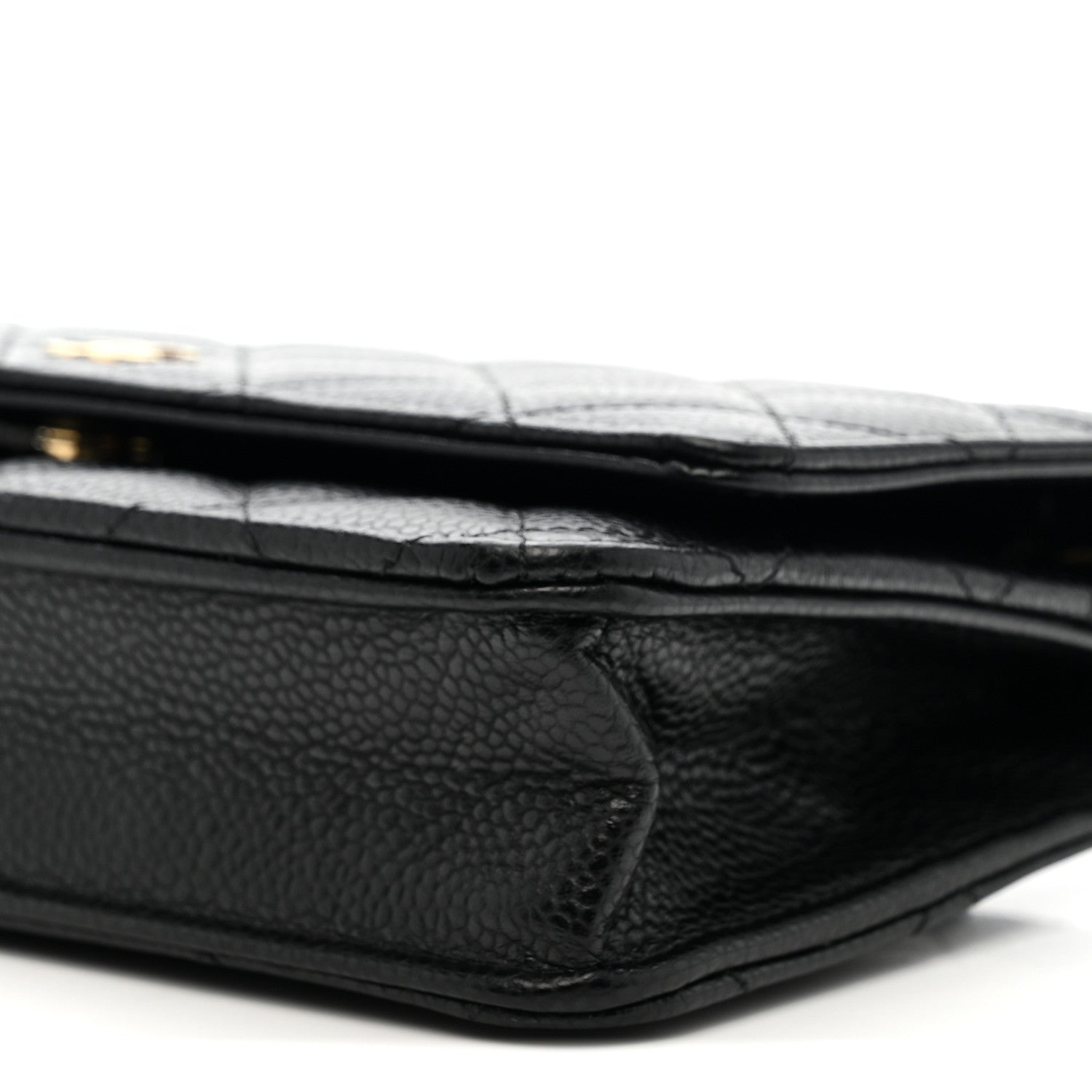 Caviar Quilted Wallet on Chain WOC Black