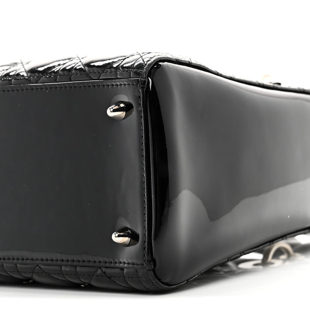 Patent Cannage Medium Lady Dior Black