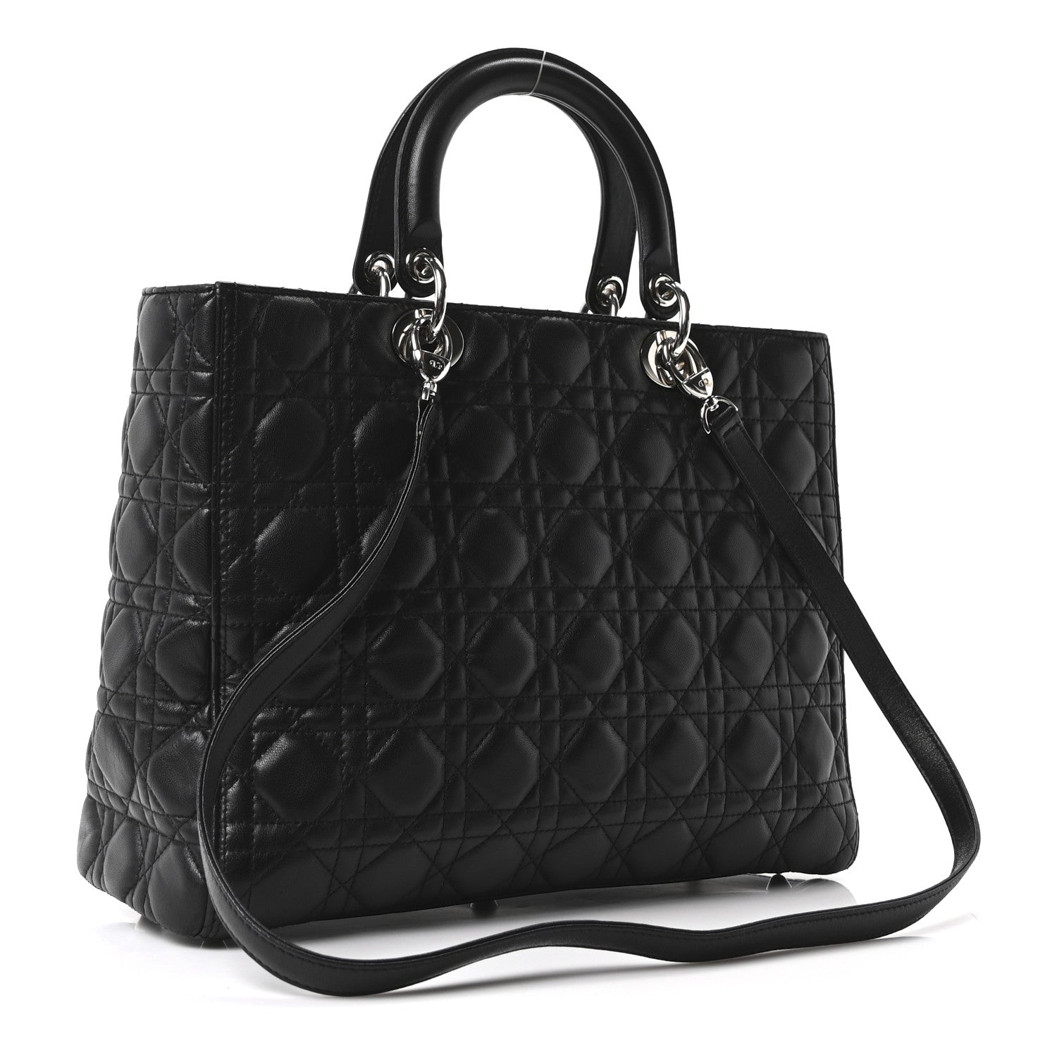 Lambskin Cannage Large Lady Dior Black