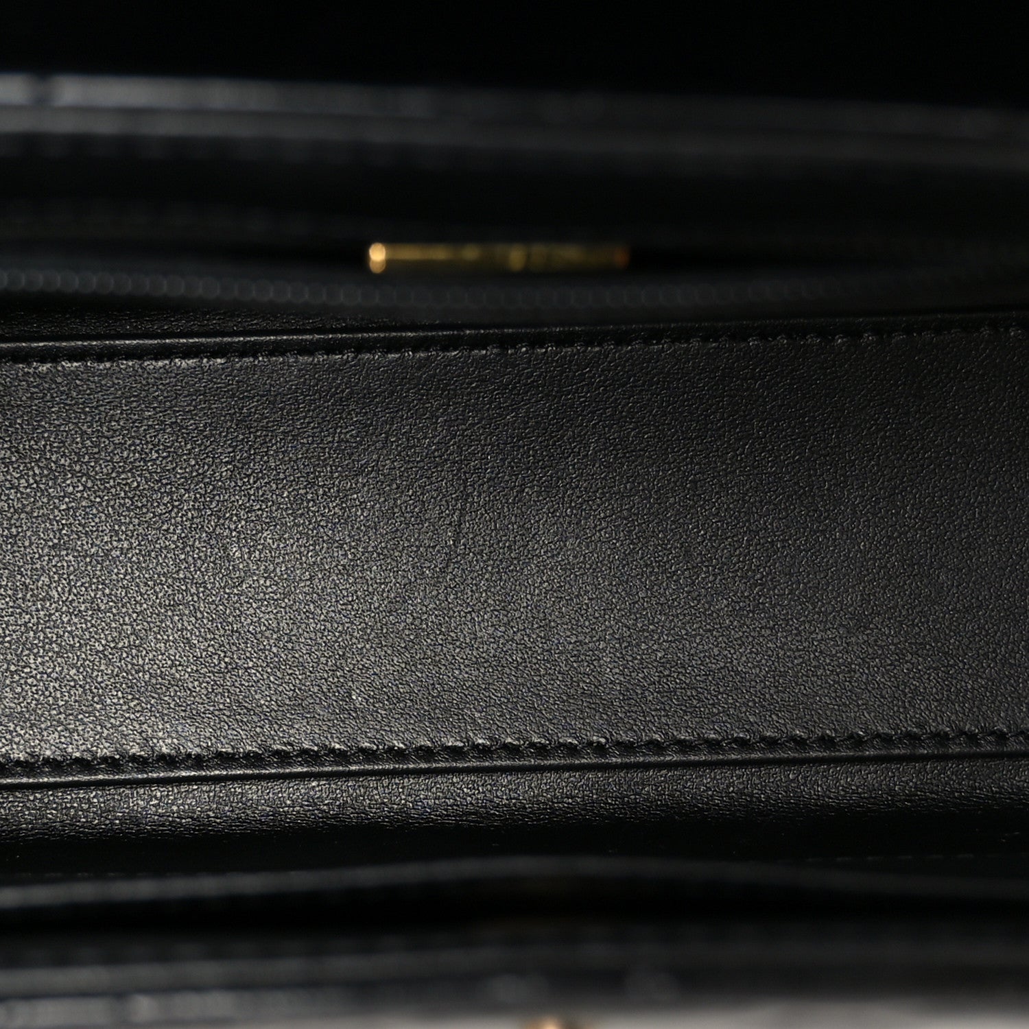 Shiny Aged Calfskin Quilted Nano Kelly Shopper Black