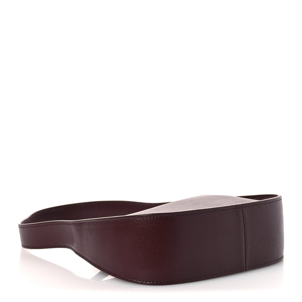Grained Calfskin Half Moon Shoulder Bag Raisin