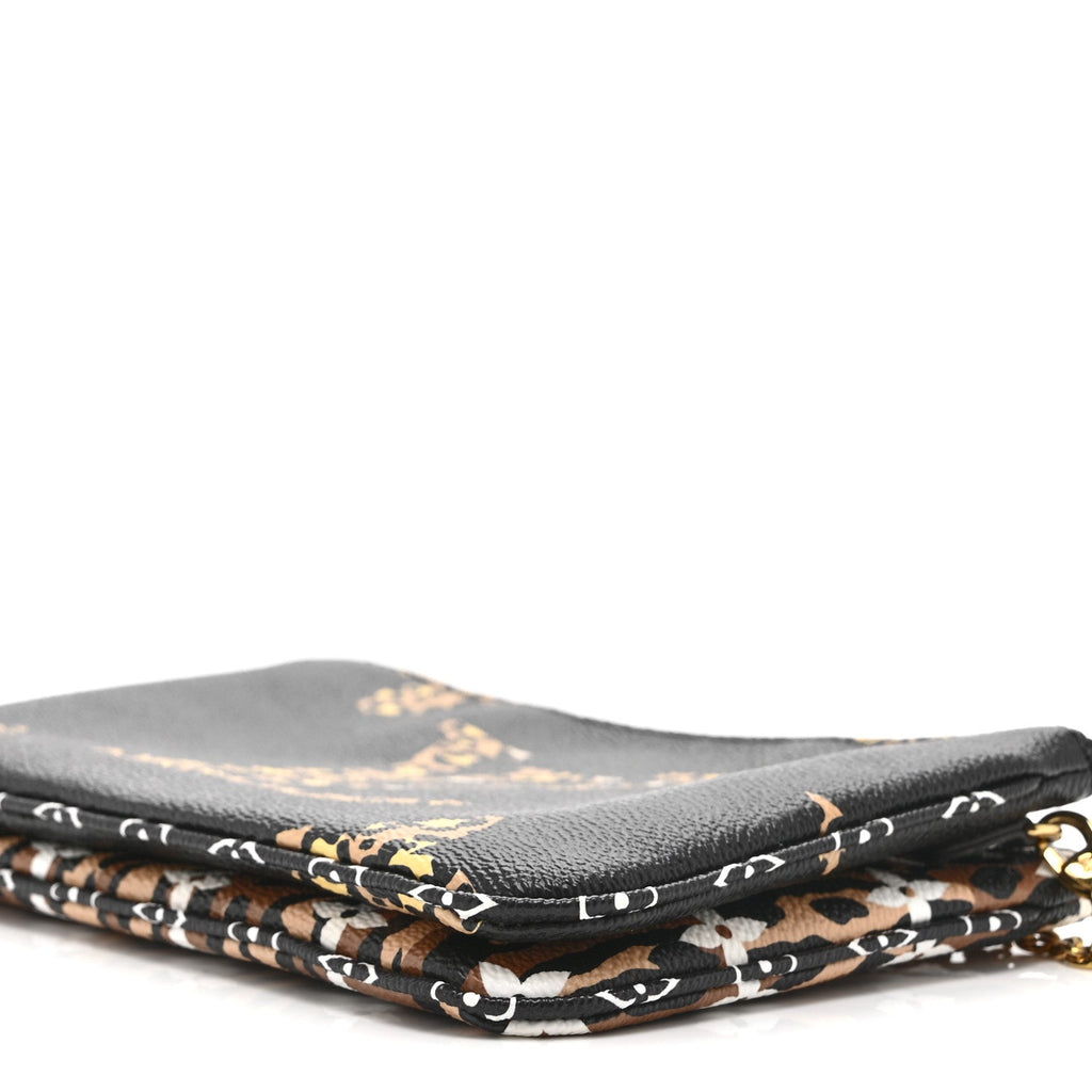 Monogram Giant Jungle Pochette Double Zip Black