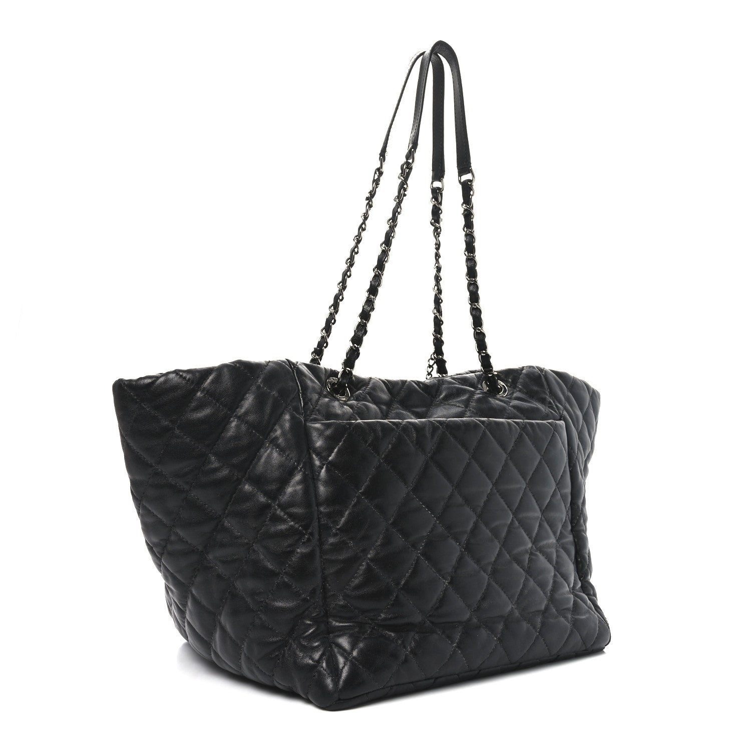 Lambskin Quilted Week End on Mars Tote Black