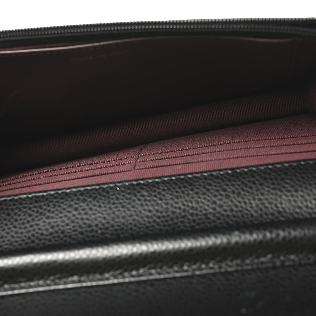 Caviar Quilted Wallet on Chain WOC Black