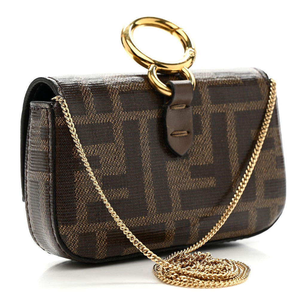 Glazed Fabric FF 1974 Nano Baguette Charm Mogano Panna