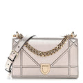 Metallic Grained Calfskin Small Diorama Flap Bag Copper