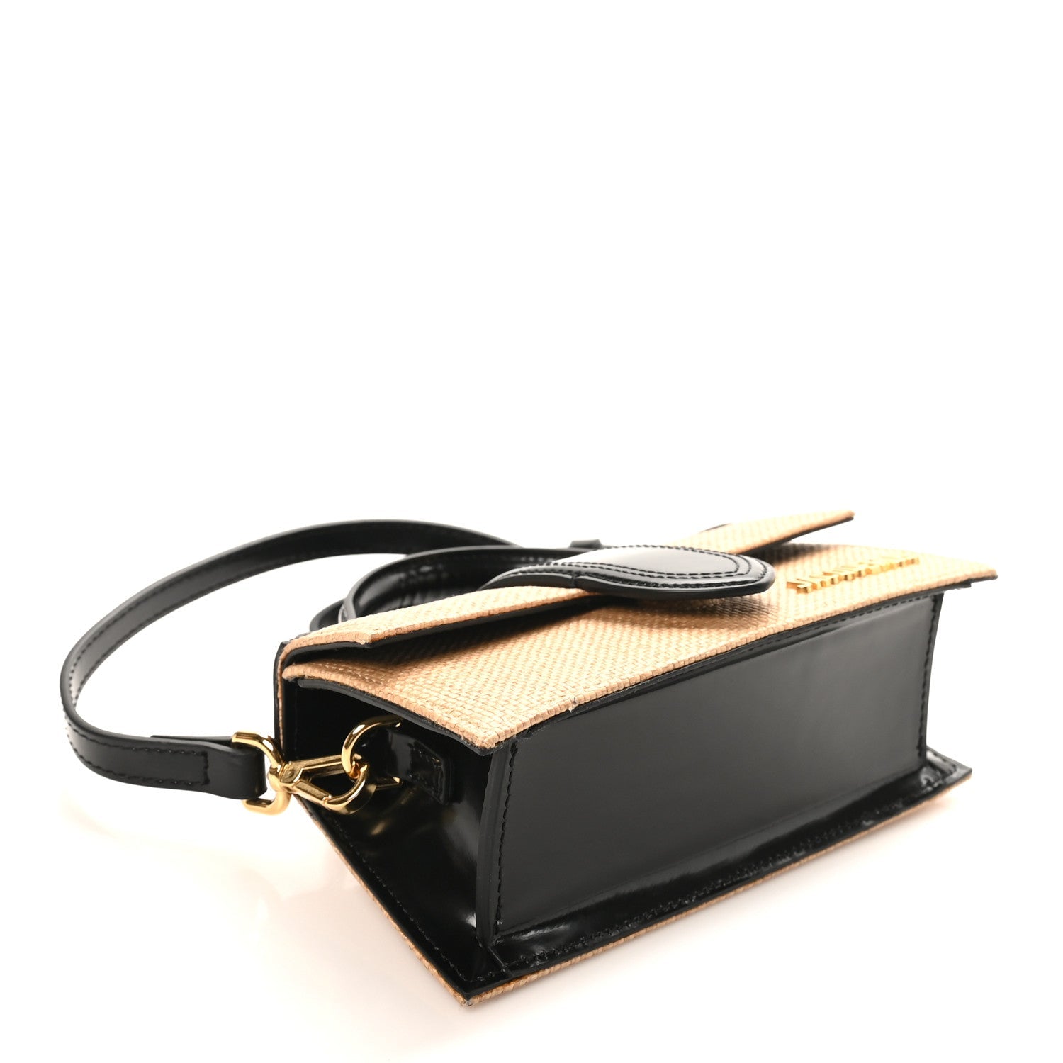Raffia Smooth Calfskin Le Bambino Ivory Black