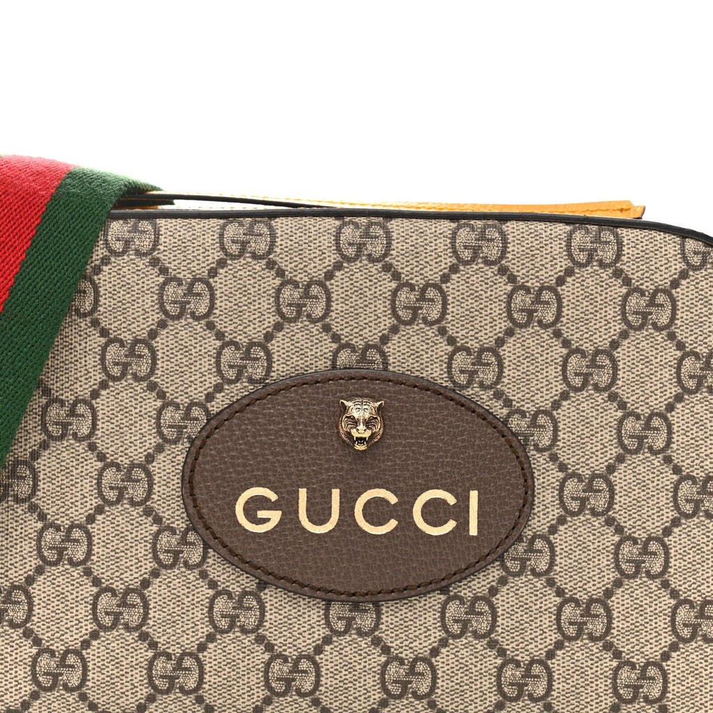 GG Supreme Monogram Web Neo Vintage Shoulder Bag Beige New Acero Crop