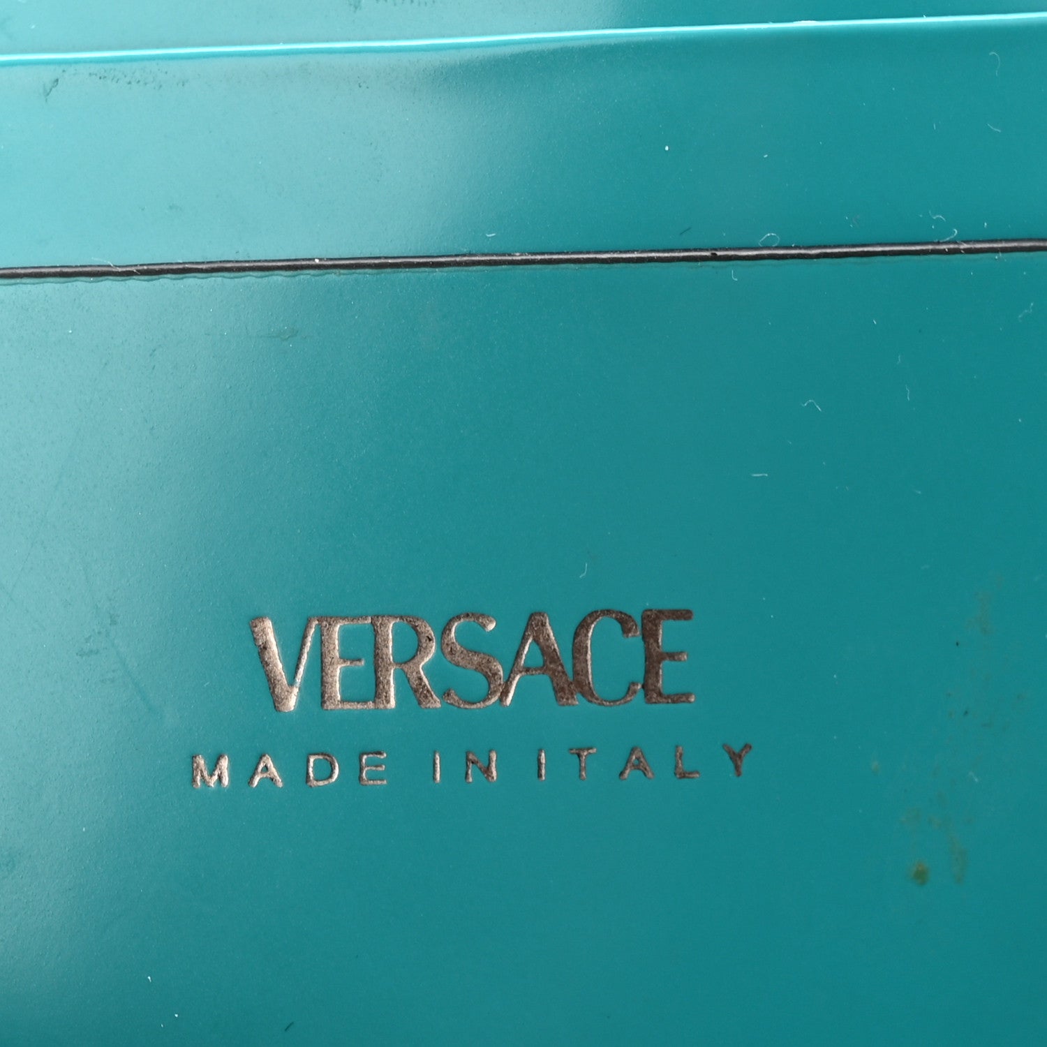 Shiny Calfskin V Greca Messenger Bag Teal