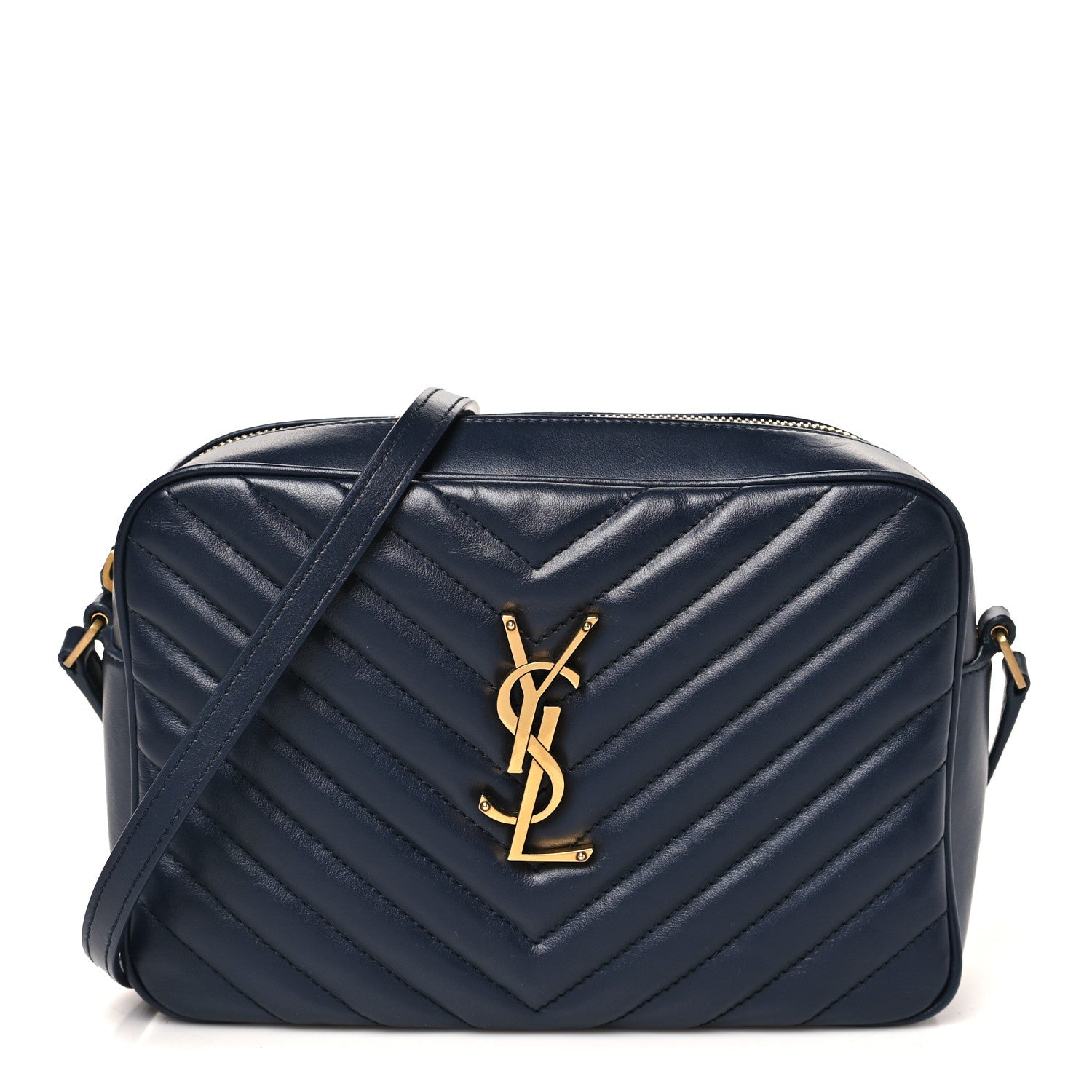 Calfskin Matelasse Monogram Lou Camera Bag Deep Marine