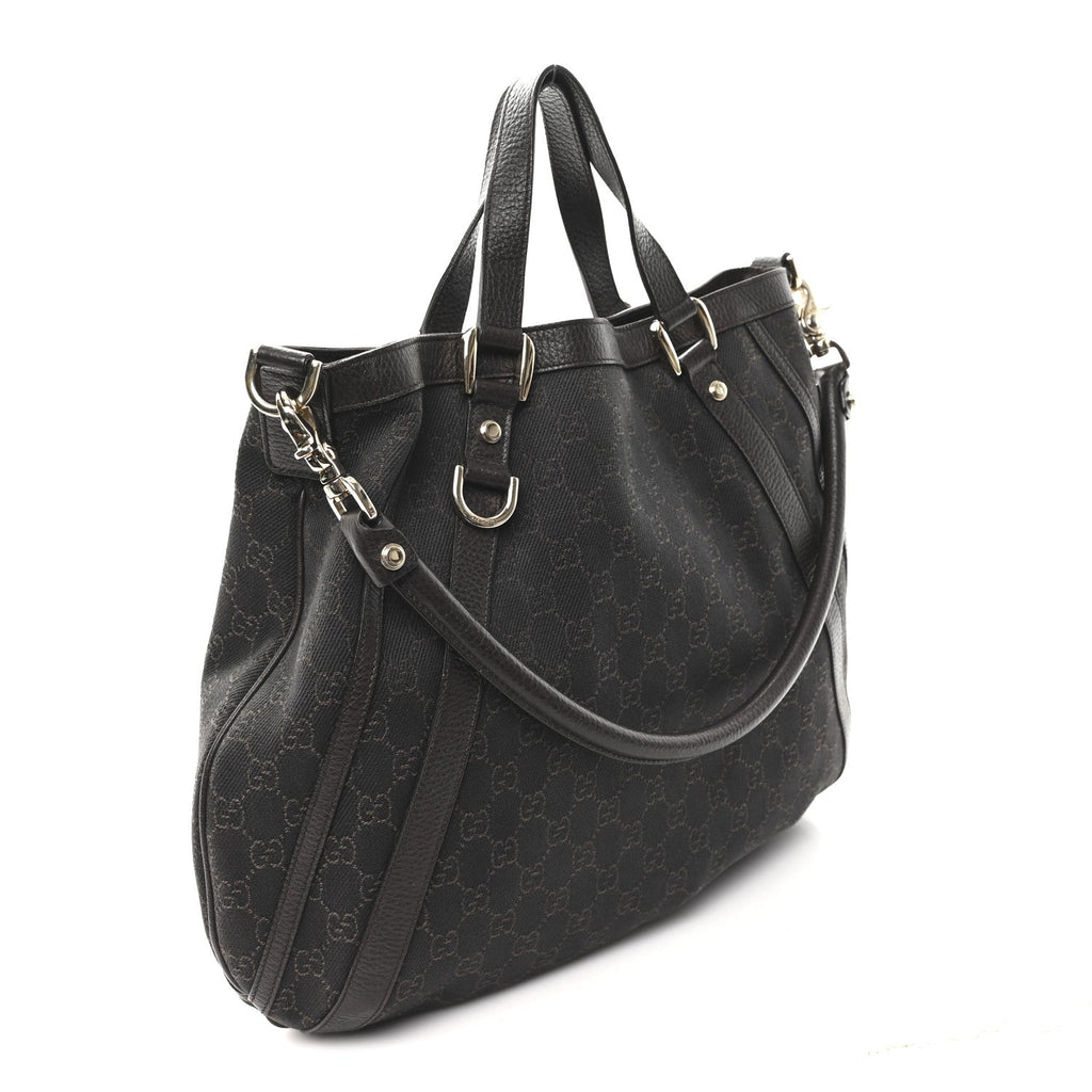 Monogram Medium Abbey Convertible Tote Dark Brown