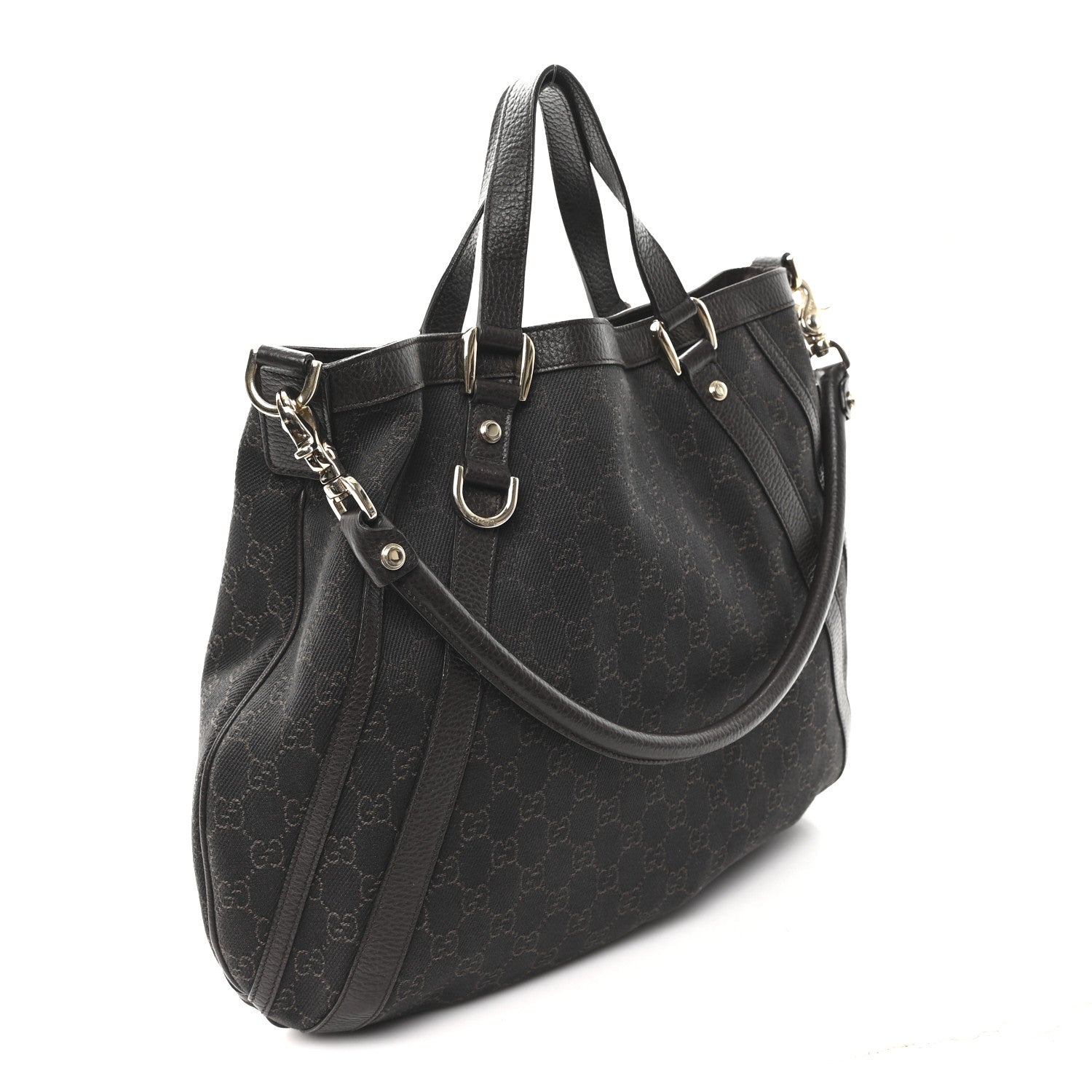 Monogram Medium Abbey Convertible Tote Dark Brown