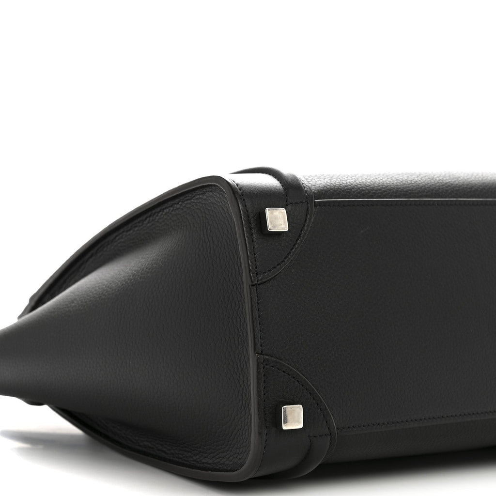 Drummed Calfskin Micro Luggage Black