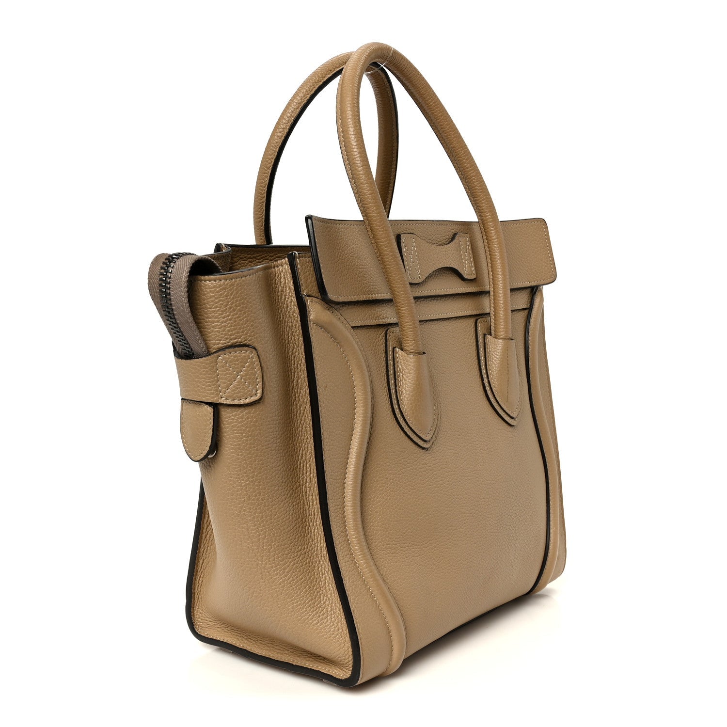 Drummed Calfskin Micro Luggage Dune
