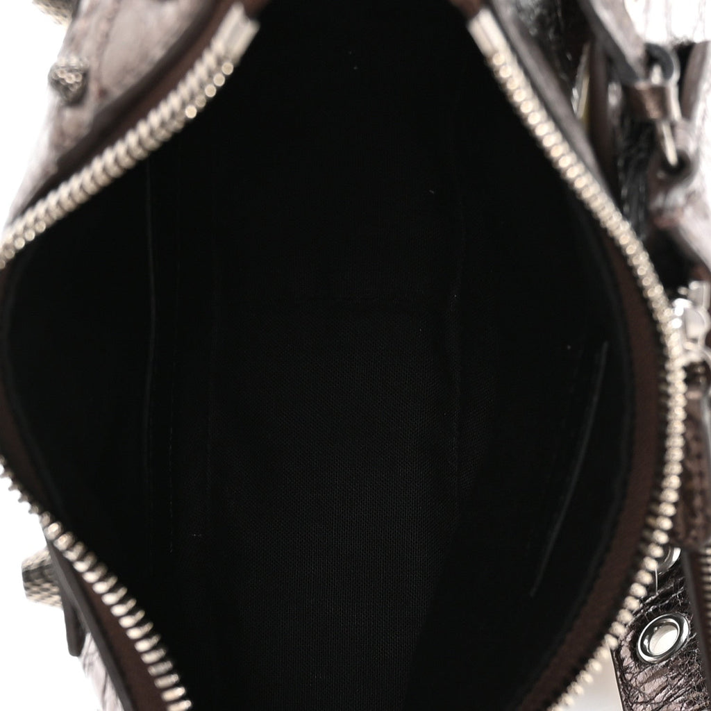 Metallic Agneau Arena Le Cagole Shoulder Bag XS Dark Bronze