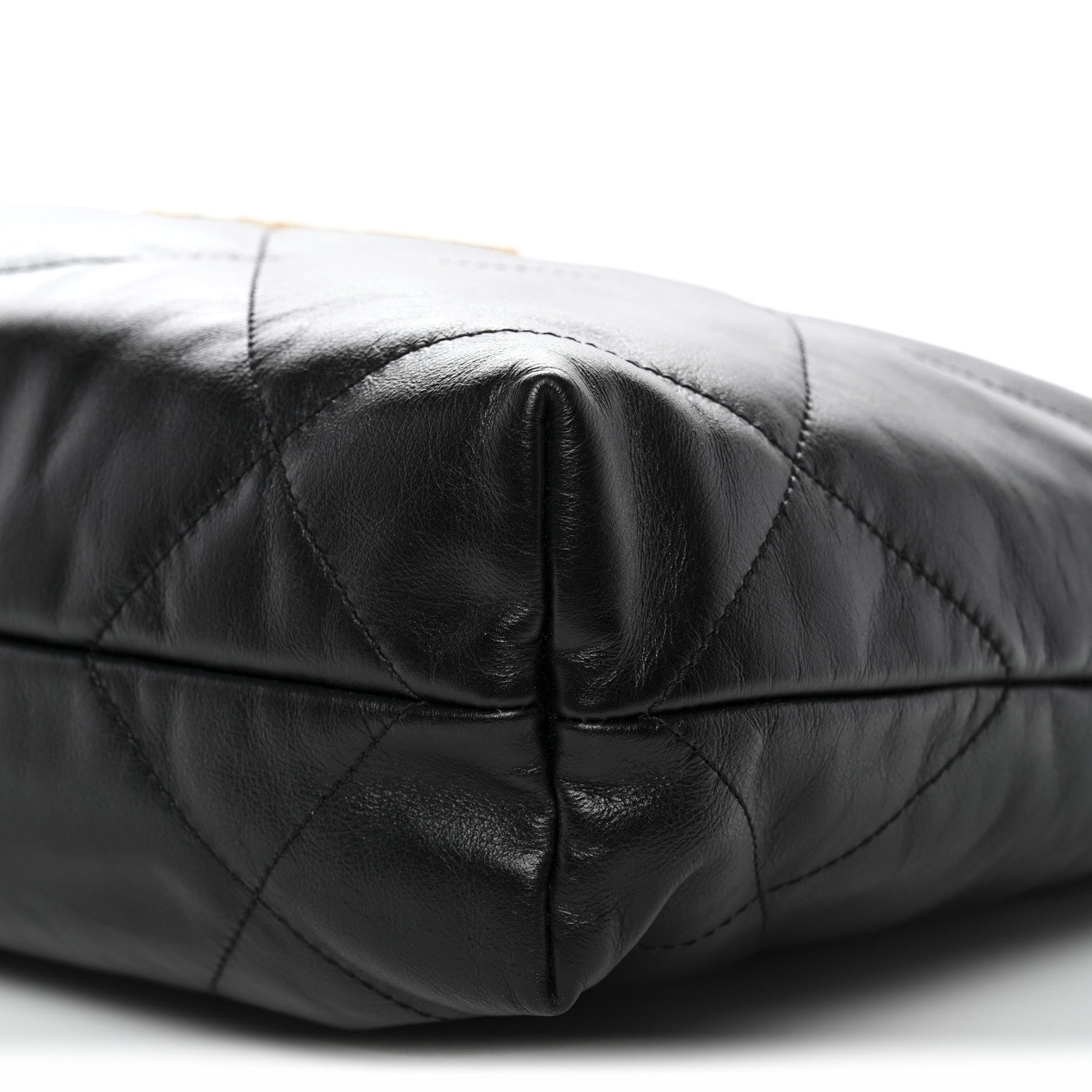 Shiny Calfskin Quilted Small Chanel 22 Black