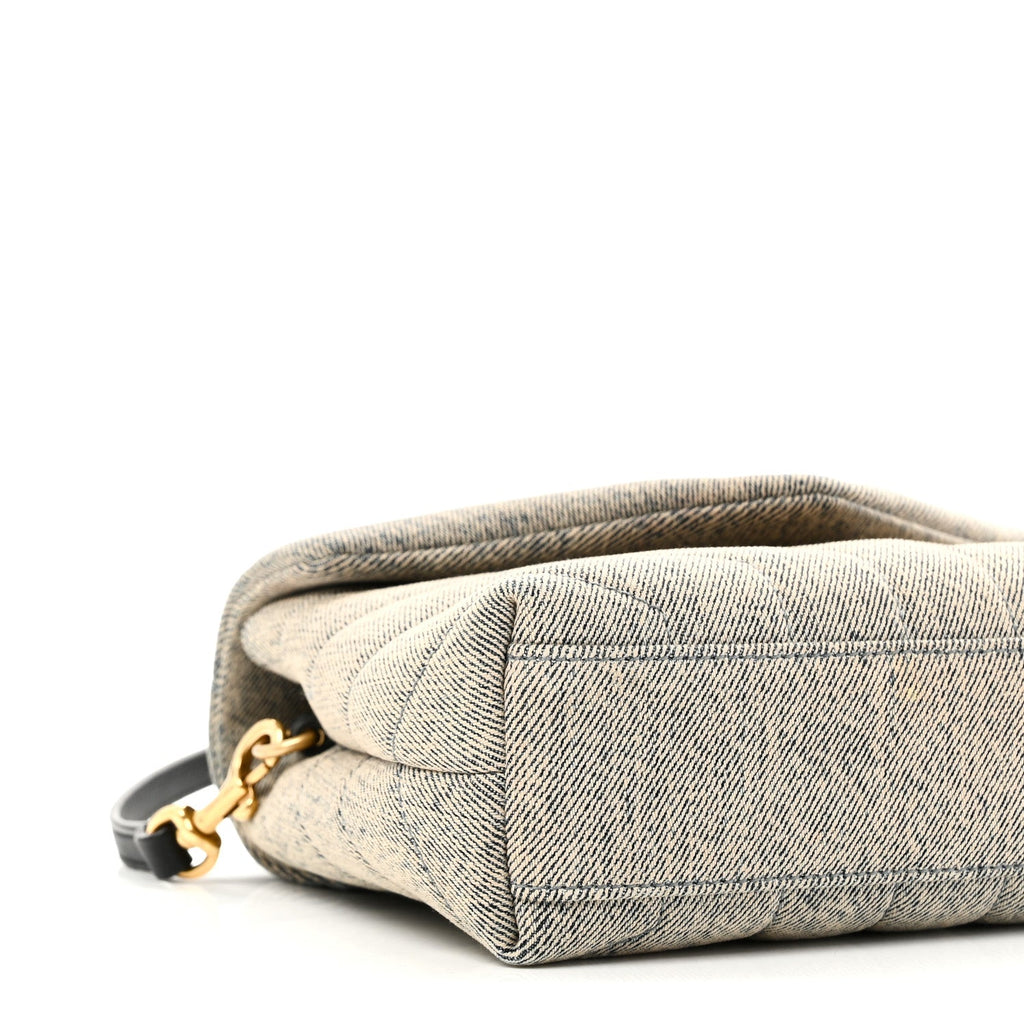 Denim Y Quilted Monogram Toy Loulou Crossbody Bag Grey