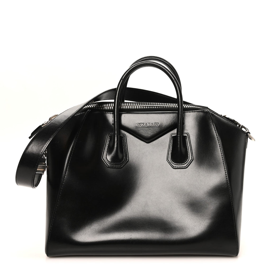 Shiny Lord Calfskin Medium Antigona Black