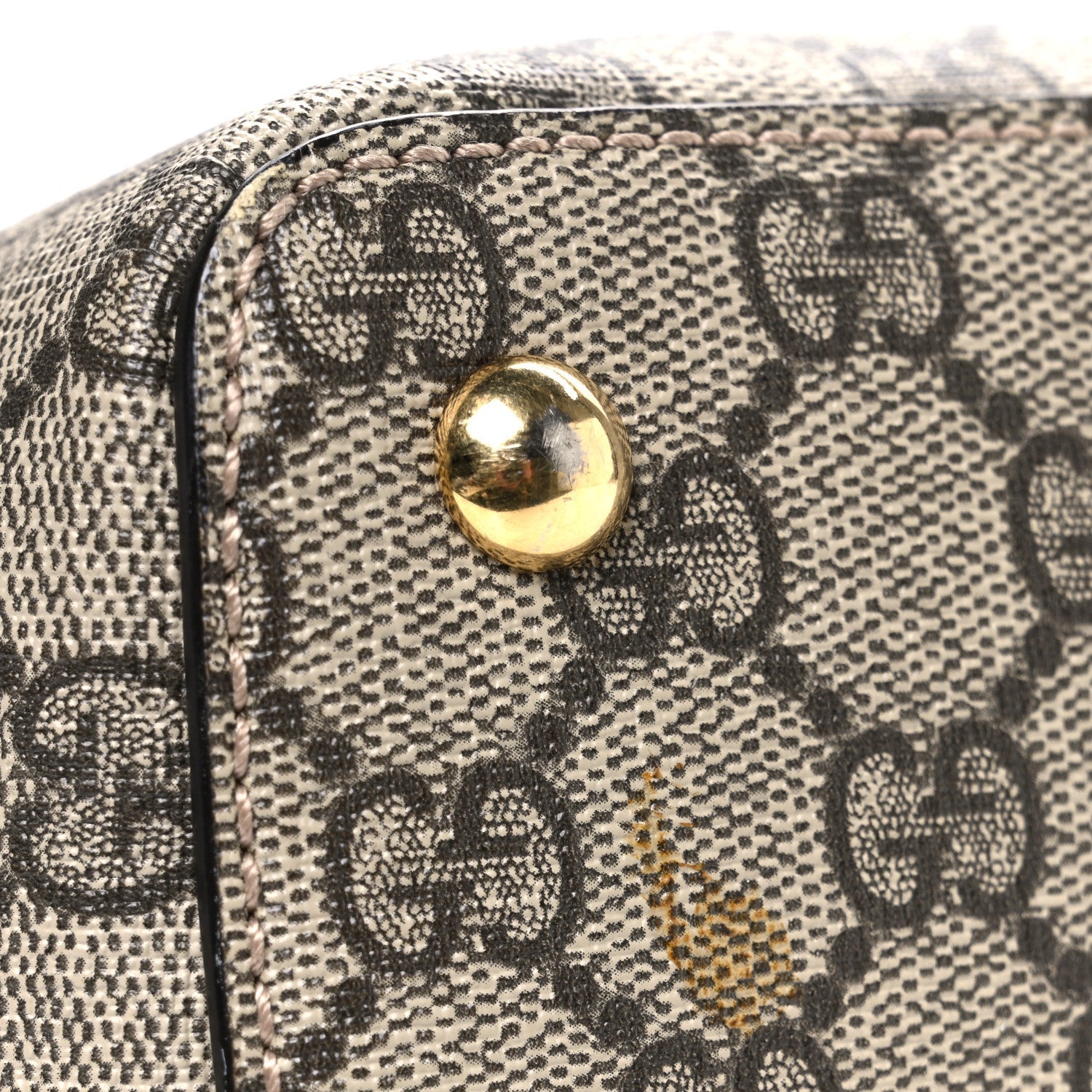 GG Supreme Monogram Medium Zippered Bucket Tote Beige Tuscany