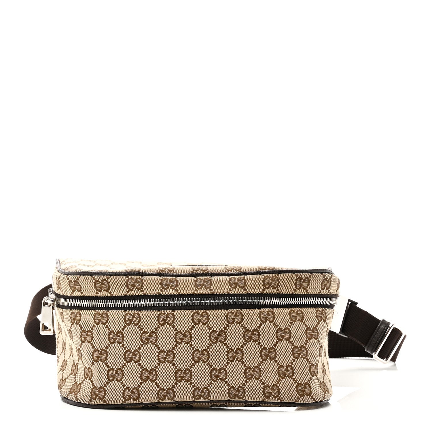 Monogram Dollar Calfskin Waist Pouch Beige Ebony Testa di Moro Marrone Scuro