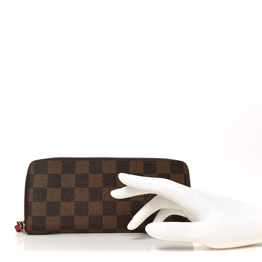 Damier Ebene Clemence Wallet Cherry