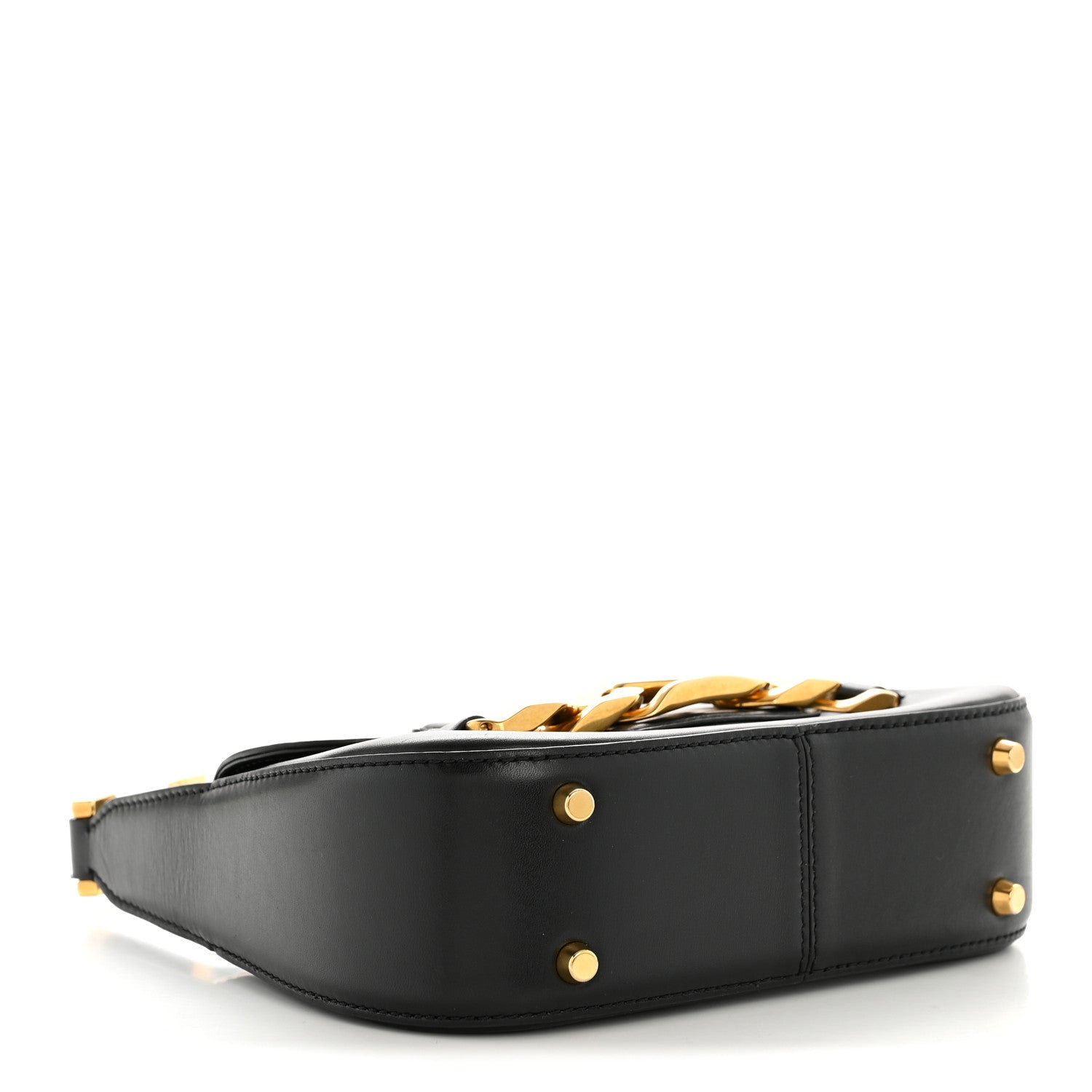 Calfskin Small Vlogo Chain Shoulder Bag Black
