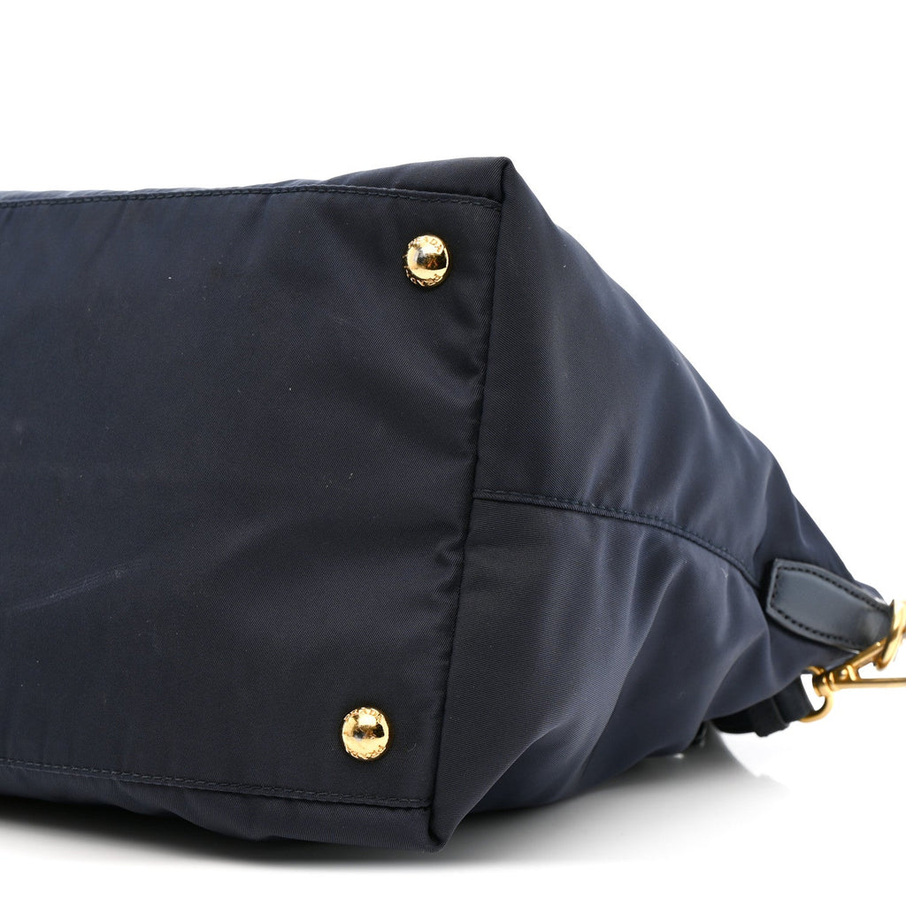 Tessuto Nylon Saffiano Shopping Tote Navy