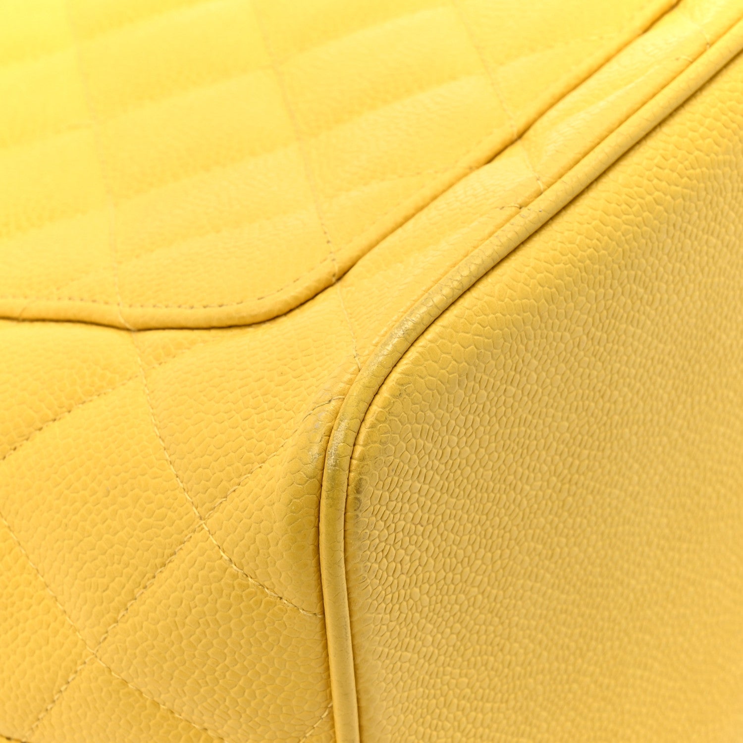 Caviar Quilted Medallion Tote Yellow