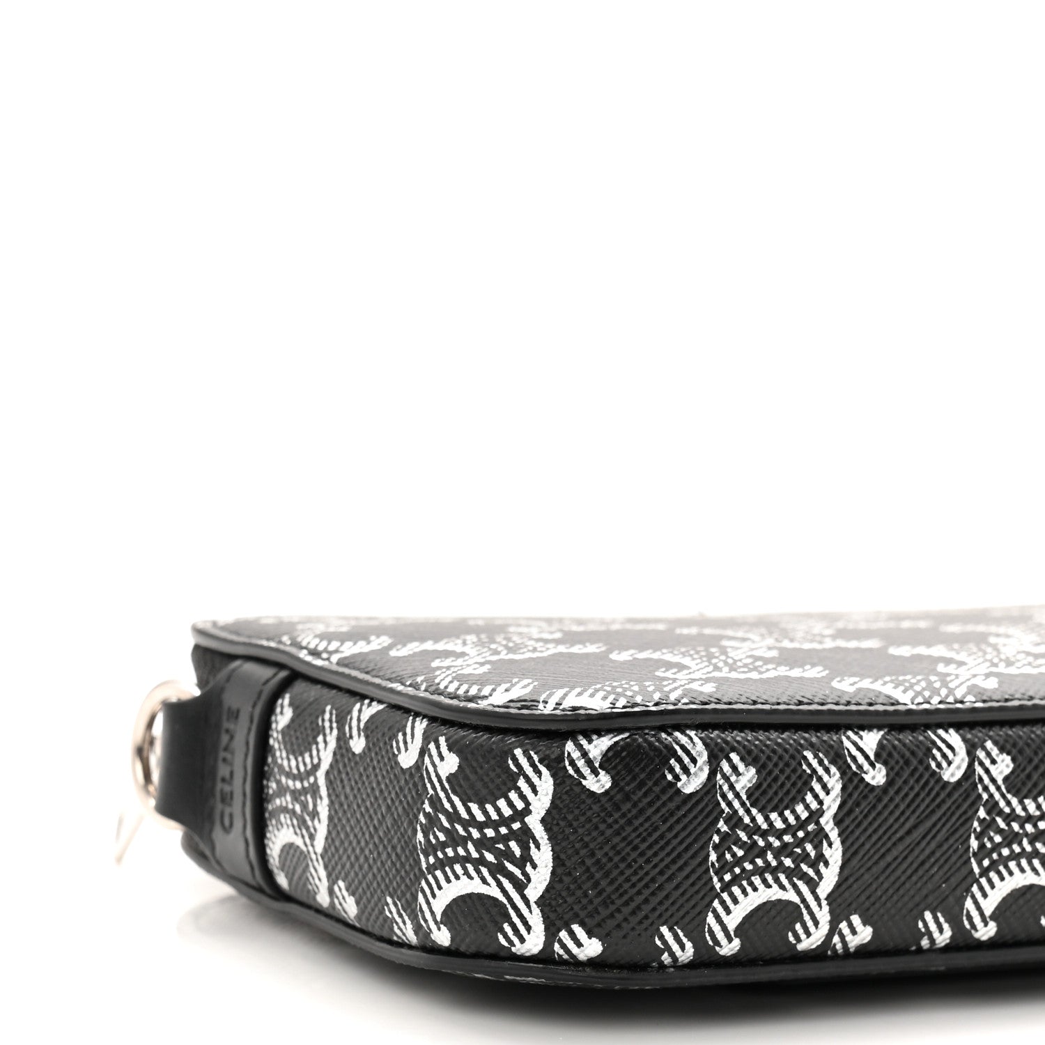 Triomphe Canvas Horizontal Pouch Silver Black