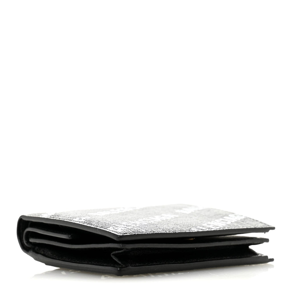 Coated Canvas BB Monogram Allover Logo  Holder Wallet Black Grey White