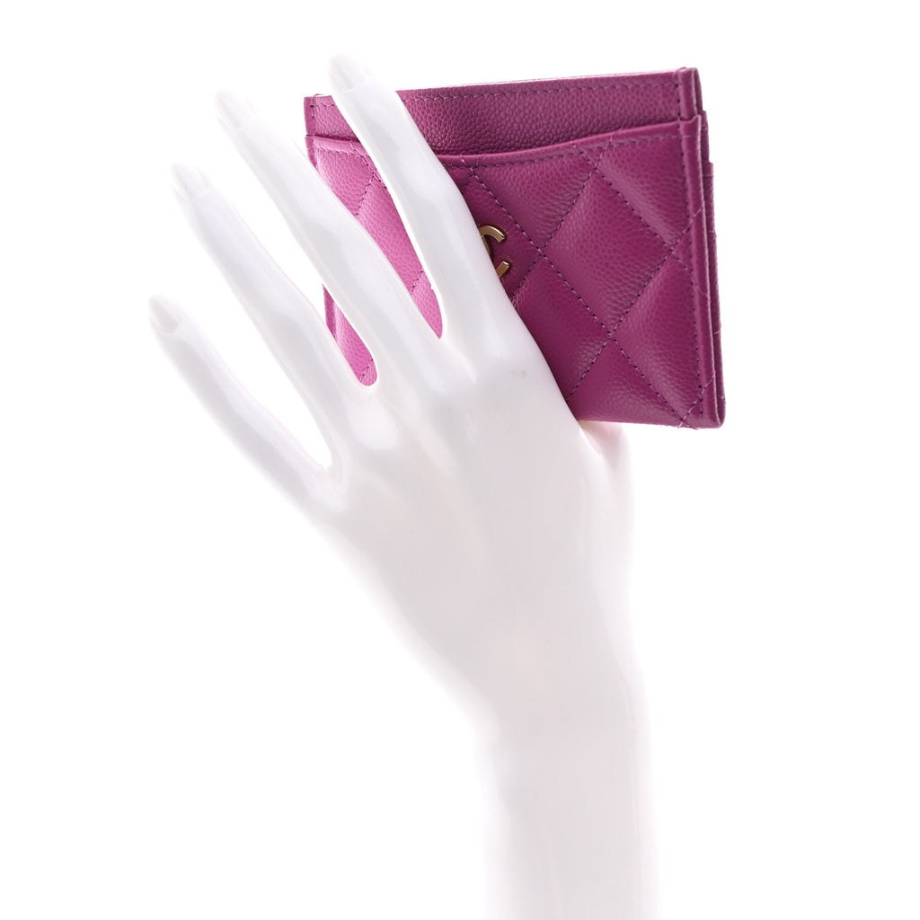 Caviar Quilted  Holder Purple