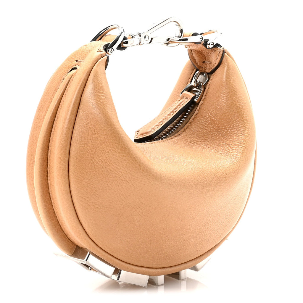 Vitello Grace Nano Fendigraphy Hobo Charm Miele Scuro
