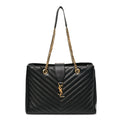 Grain De Poudre Matelasse Chevron Monogram Shopping Bag Black