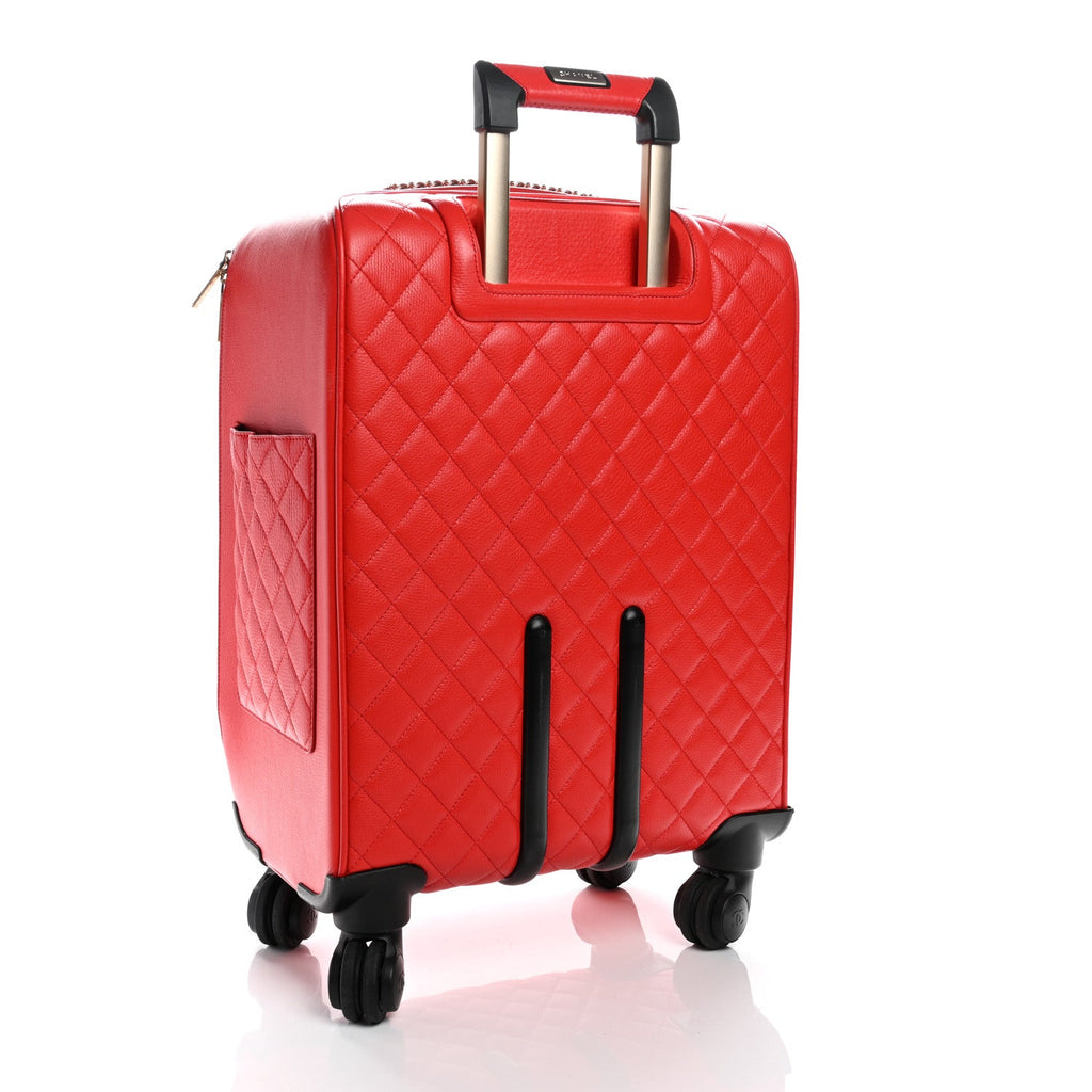 Calfskin Quilted Coco Case Trolley Red