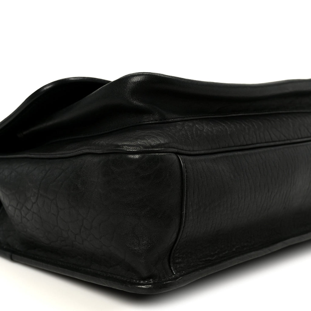 Grained Lambskin Monogram Large Niki Chain Satchel Black
