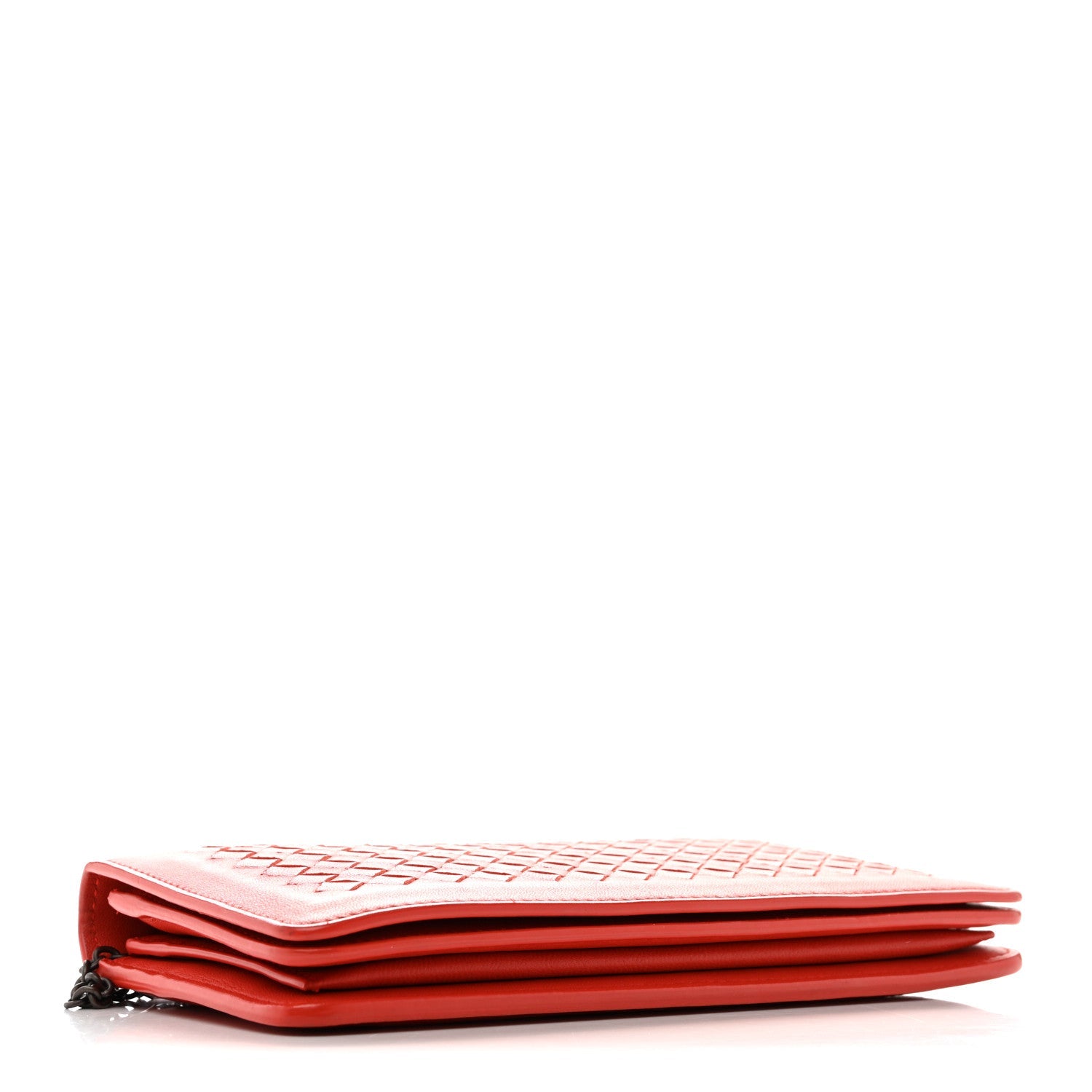Nappa Intrecciato Continental Wallet on Chain Red