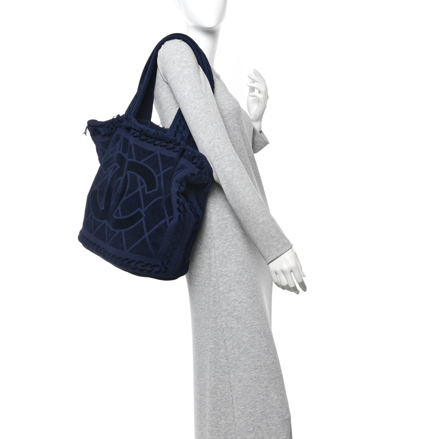 Terry Cotton CC Beach Tote Towel Set Blue
