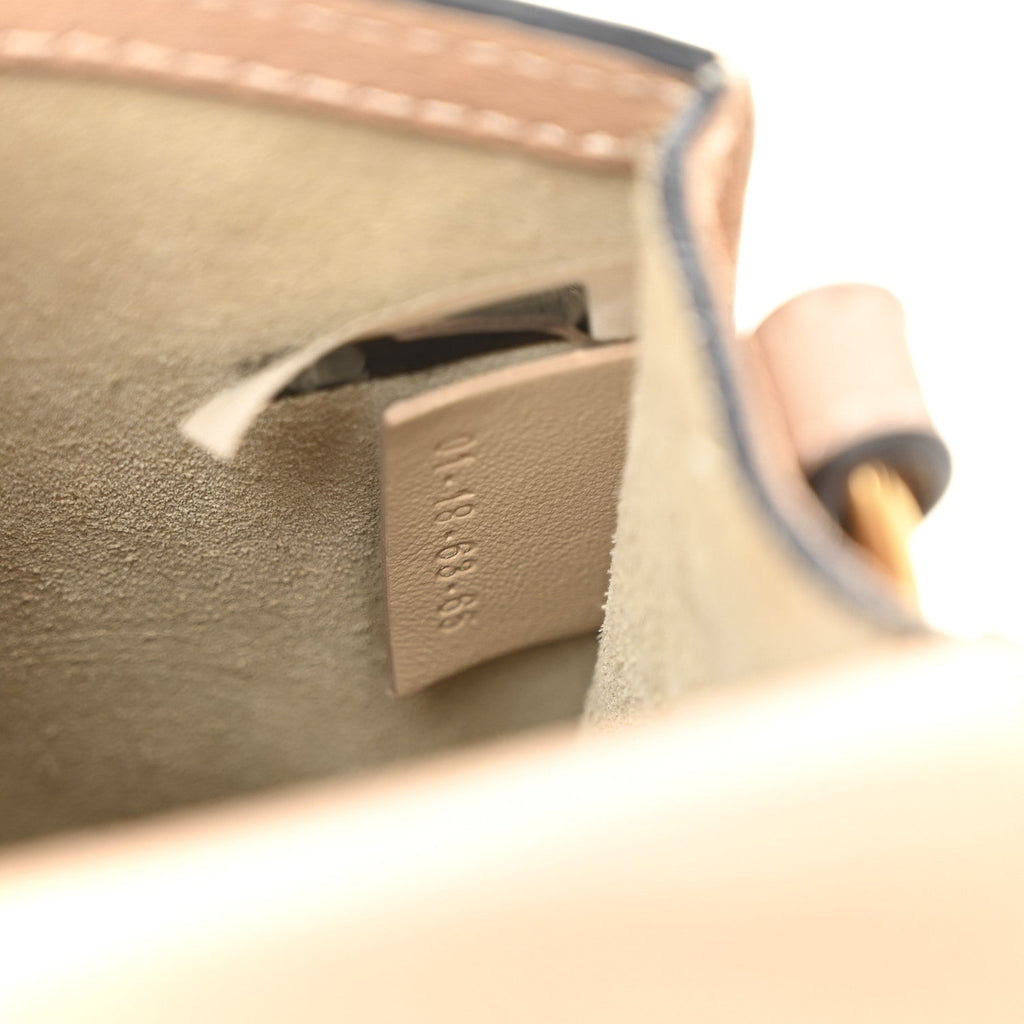 Calfskin Suede Small Nile Bracelet Bag Biscotti Beige
