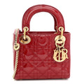 Patent Cannage Mini Lady Dior Red