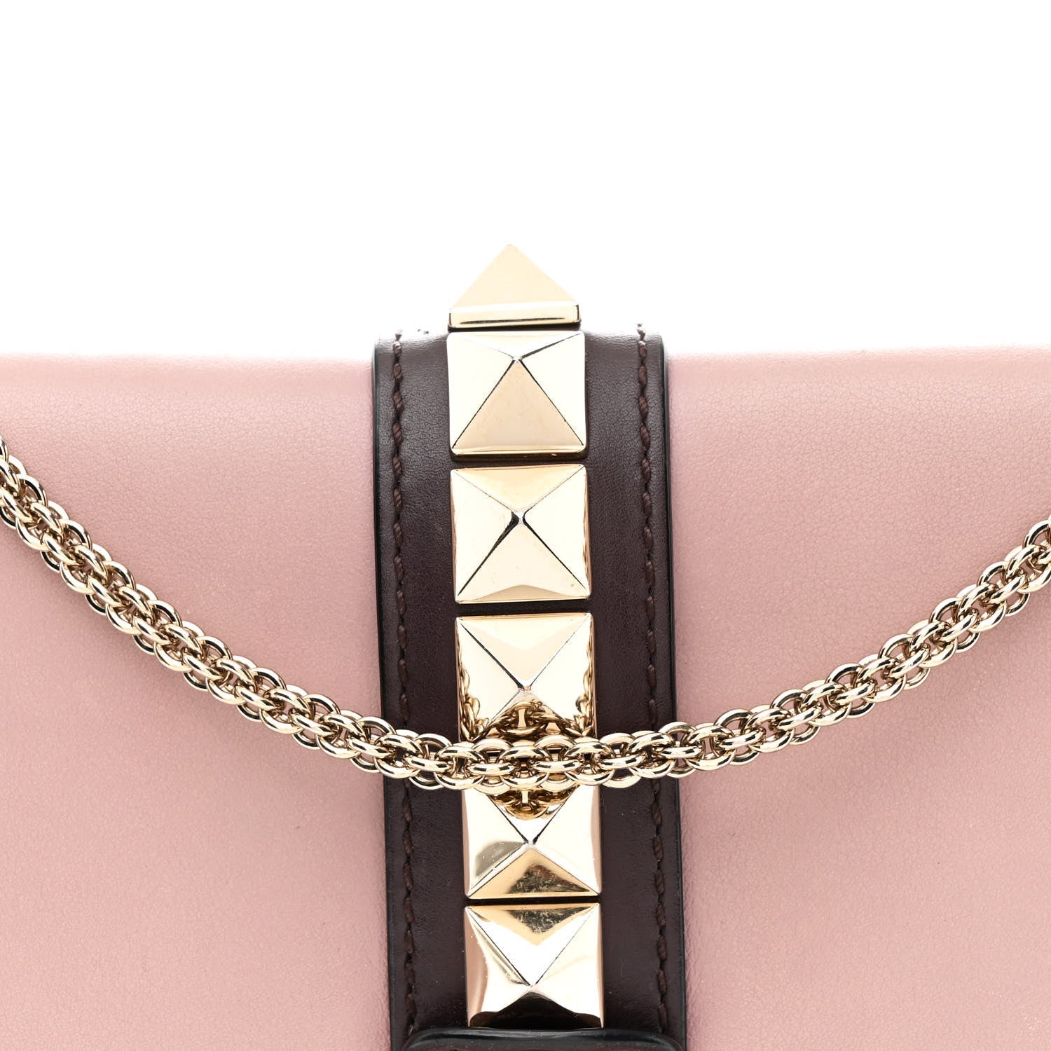 Vitello Tri-Color Medium Glam Lock Rockstud Flap Rubin Water Rose Marine