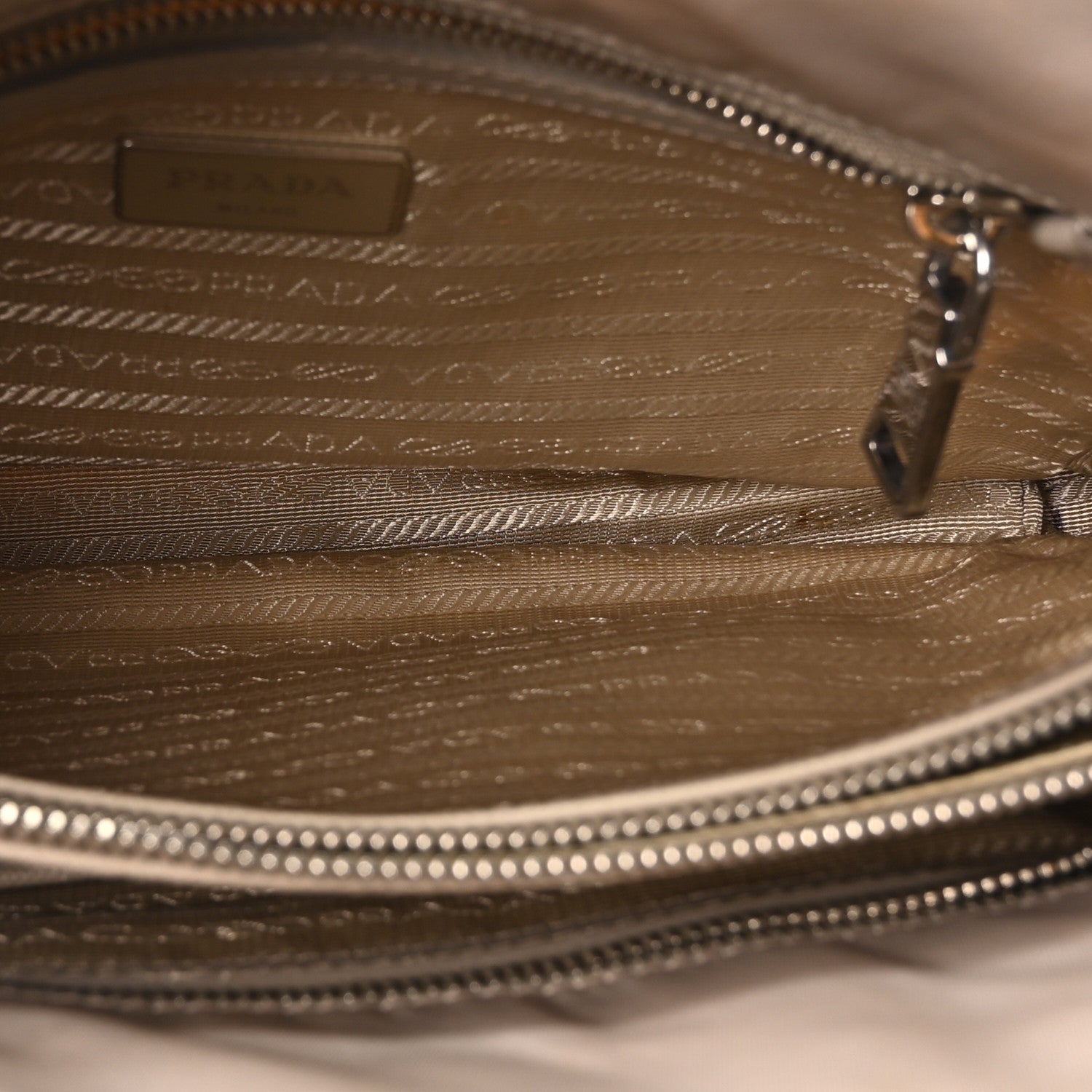 Nylon Saffiano Bi-Color Tote Grey