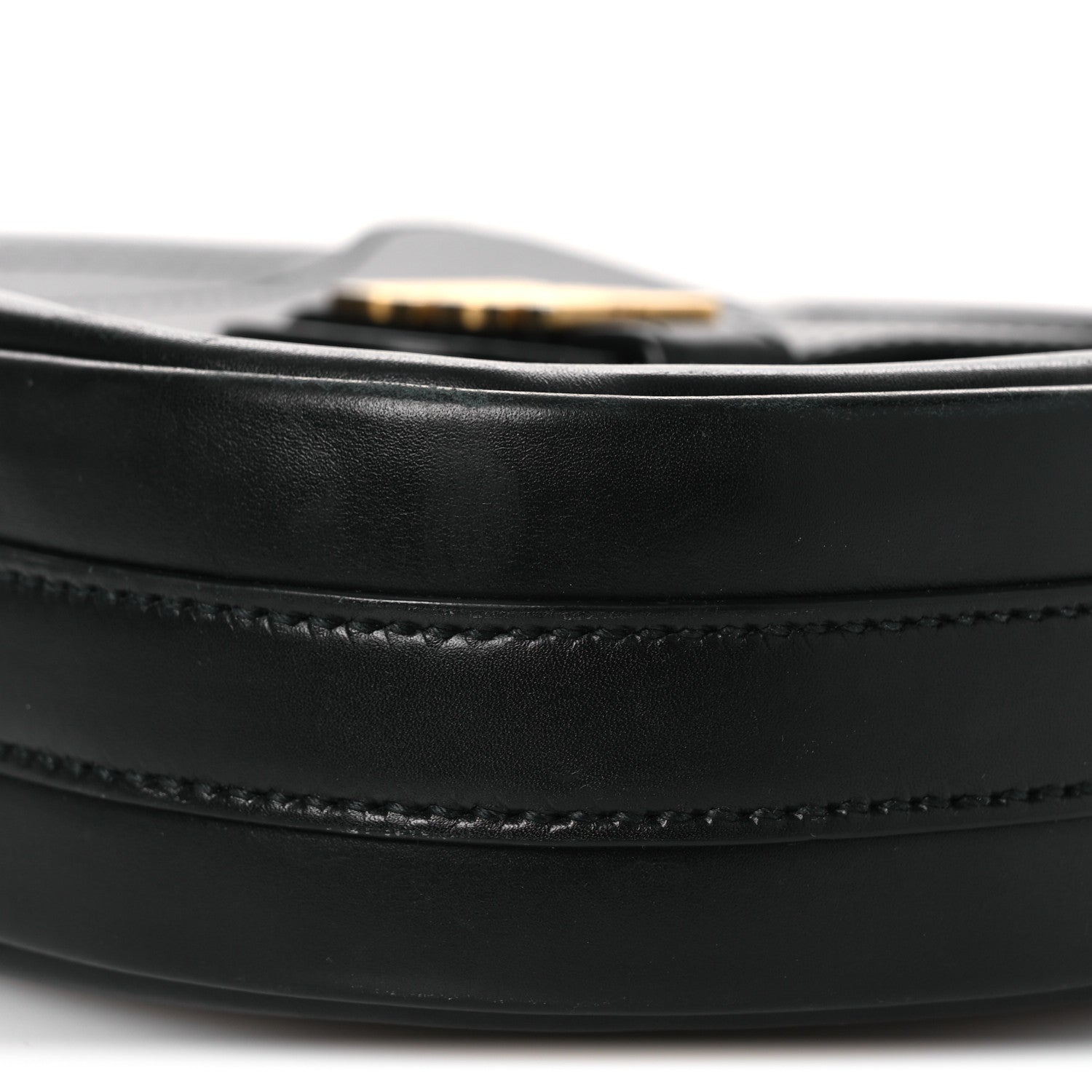 Calfskin D Fence Saddle Bag Black