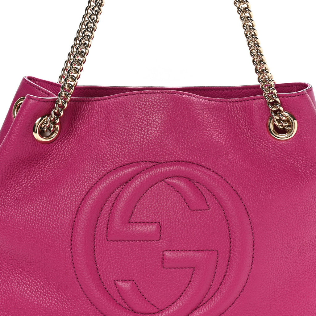 Cellarius Calfskin Medium Soho Chain Shoulder Bag Bright Bouganville