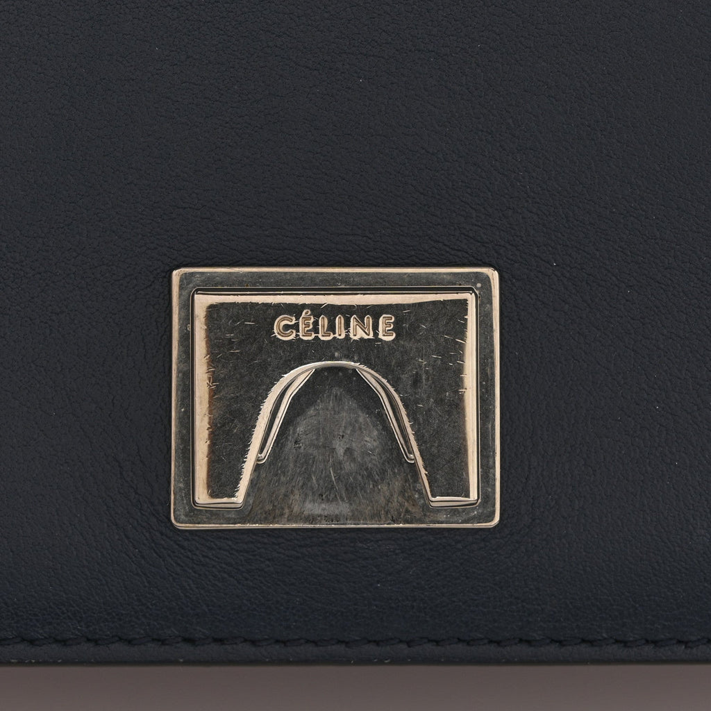 Shiny Smooth Calfskin Medium Frame Shoulder Bag Blue Purple