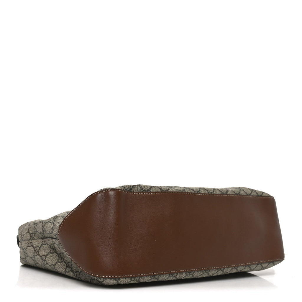 GG Supreme Monogram Large Linea A Hobo Light Brown