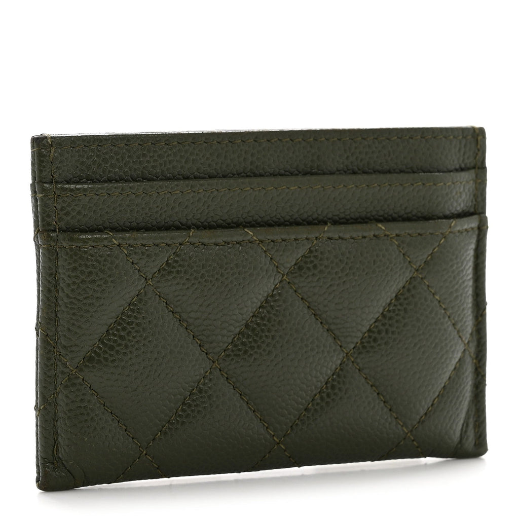 Caviar Quilted Multi Chain  Holder Khaki